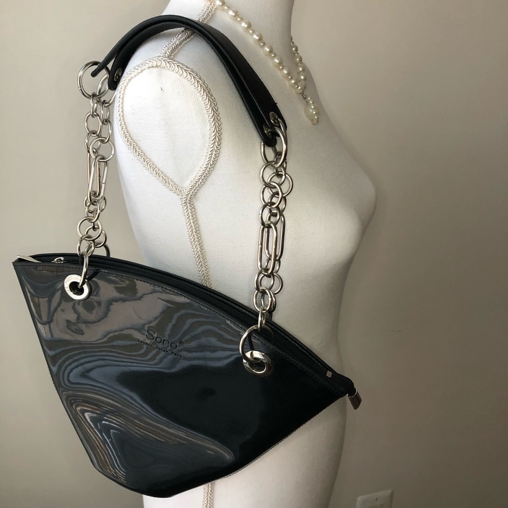 NWOT Sono London Paris Haute couture patent purse
